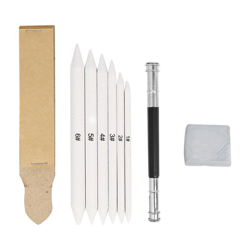 Ortan Ortan 6 Blending Stumps, Sand Paper Stick ,1 Pencil Extender & 1Kneadable Eraser - Flipkart Deal