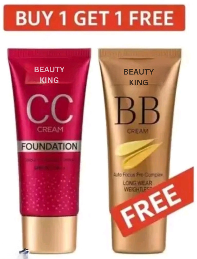 Beauty King CC Cream Foundation & BB Cream - Long Wear, Weightless Formula ( Buy 1 Get 1 )(2 Items in the set)