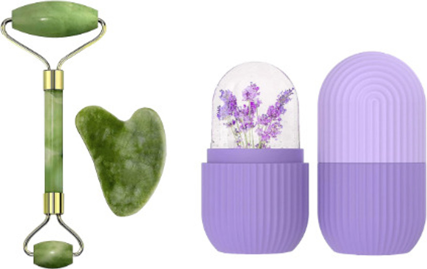 Kwaanie Kwaanie Jade Roller & Gua Sha Stone with Ice Roller for Face Reusable Facial Tool for Fine Lines, Glowing Skin(3 Items in the set) - Flipkart Deal