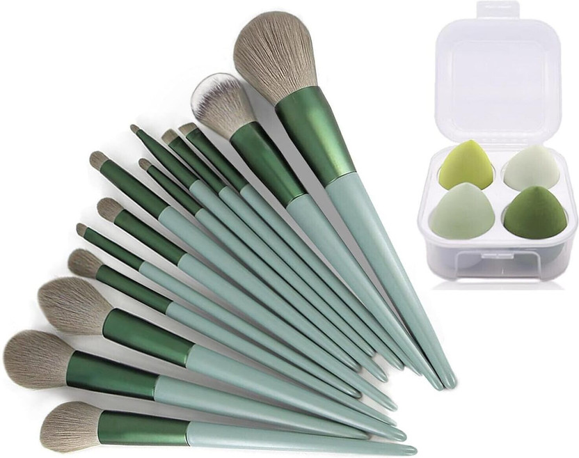 FAIRYFIRST Foundation Makeup Brushes 13PCS Makeup Brush Set 4PCS Sponge Powder Blush Makeup(17 Items in the set)