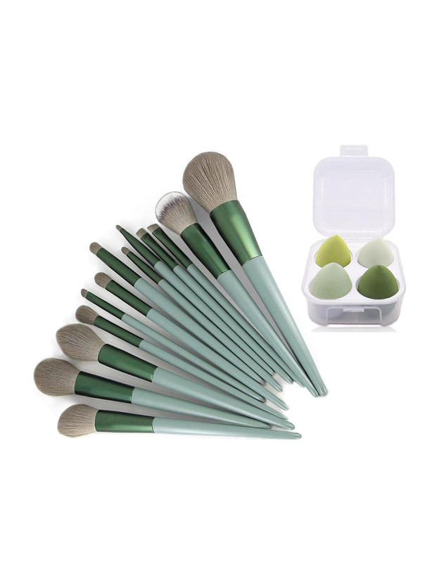 FAIRYFIRST Foundation Makeup Brushes 13PCS Makeup Brush Set 4PCS Sponge Powder Blush Makeup(17 Items in the set)