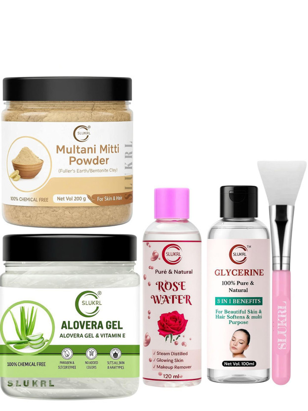 slukrl slukrl Combo Face Pack Natural Herbal & Hair Care(5 Items in the set) - Flipkart Deal