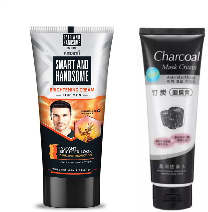 FAIR AND HANDSOME Smart And Handsome Long Lasting Radiance Cream 30gm With Charcoal Peel Off Glow Anti Marks 100gm(2 Items in the set)