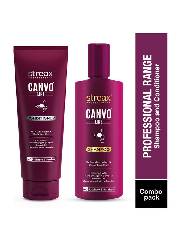 Streax Streax Professional Canvo Line Shampoo ( 250ML ) & Conditioner ( 250ML ) For Straightened Hair(2 Items in the set) - Flipkart Deal