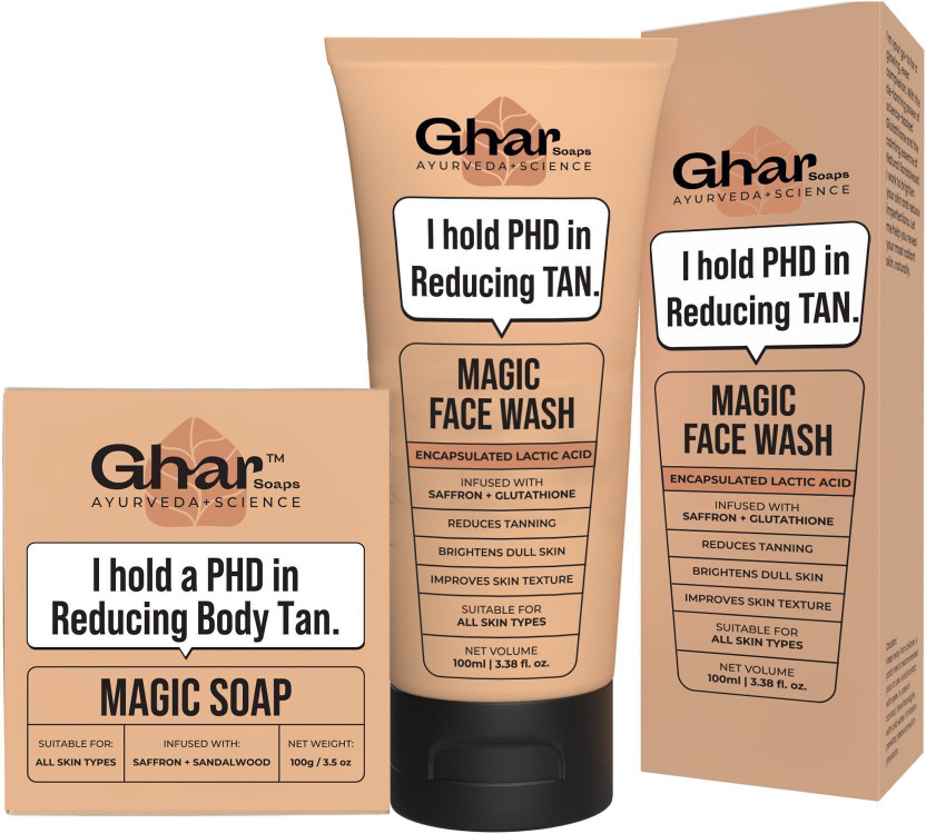 Ghar Soaps Detan Magic Combo - Magic Soap & Magic Facewash(2 Items in the set)