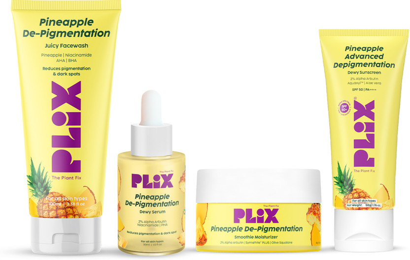 The Plant Fix Plix Pineapple Depigmentation Regime for Bright & Even Skin for All Skin Types(4 Items in the set)