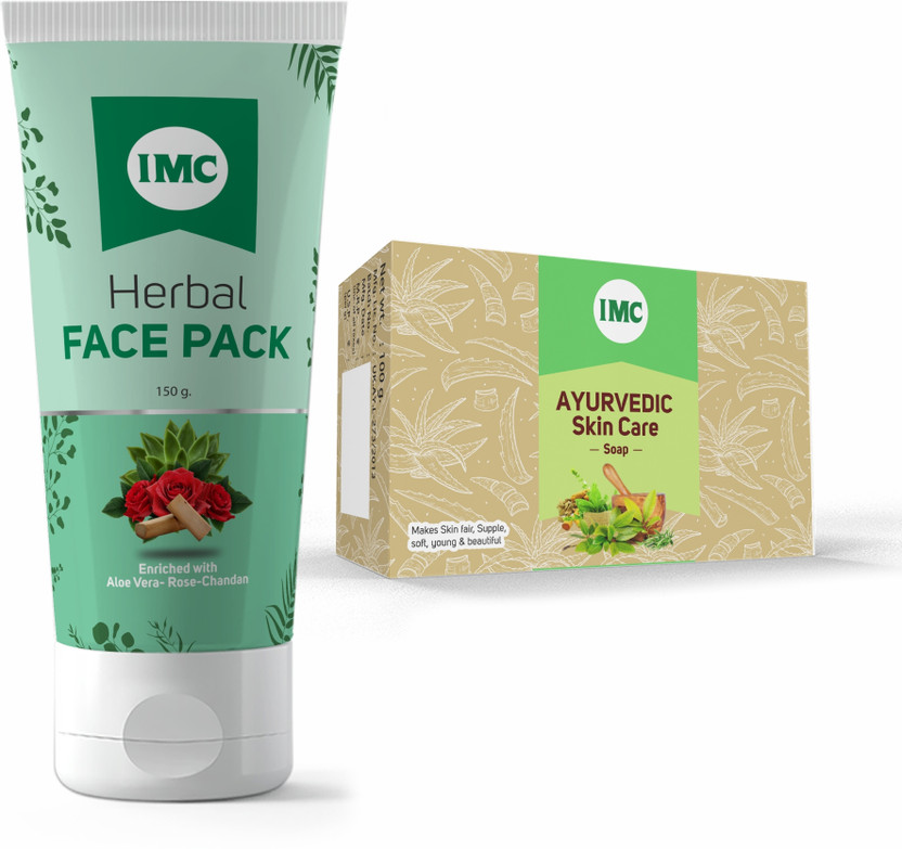 IMC Herbal Face Pack (150g) and Ayurvedic Skin Care Soap (100g)(2 Items in the set)