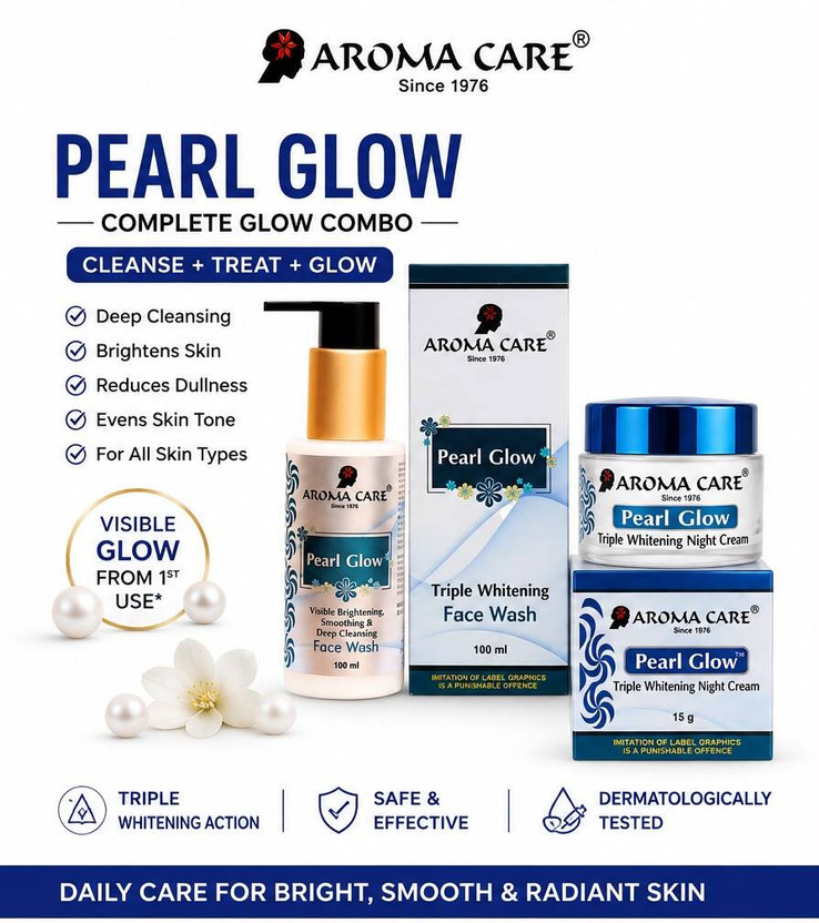 Aroma care pearl glow night cream and facewash combo(2 Items in the set)