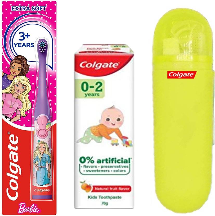 Colgate Barbie Battery Toothbrush for kids+Toothpaste for Kids(02