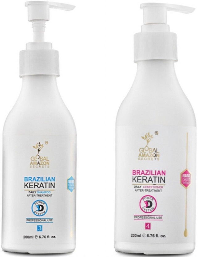 Global Amazon Secrets Brazilian Keratin Shampoon With Conditioner Pack of 2(2 Items in the set)