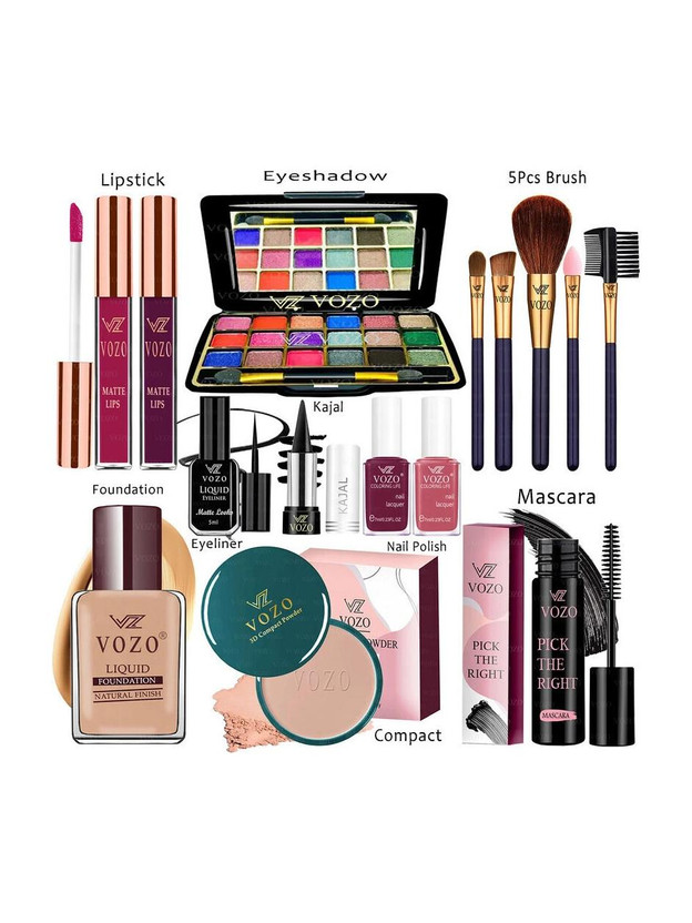 VOZO Makeup Combo Kit One-stop Beauty Package for Beginners and Professionals 205(15 Items in the set)