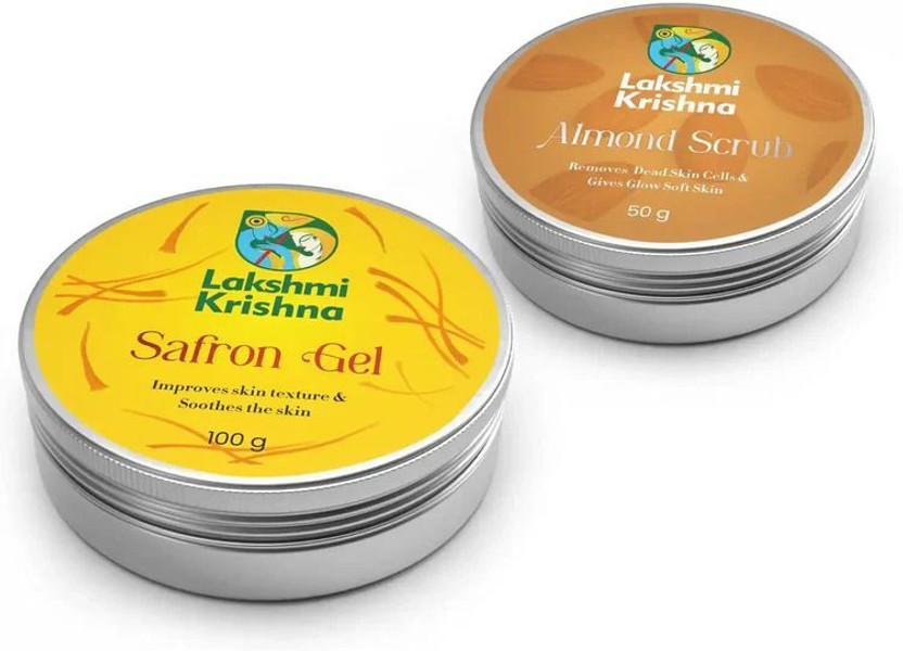 Lakshmi Krishna Combo of Saffron Gel & Almond Scrub(1 Items in the set)