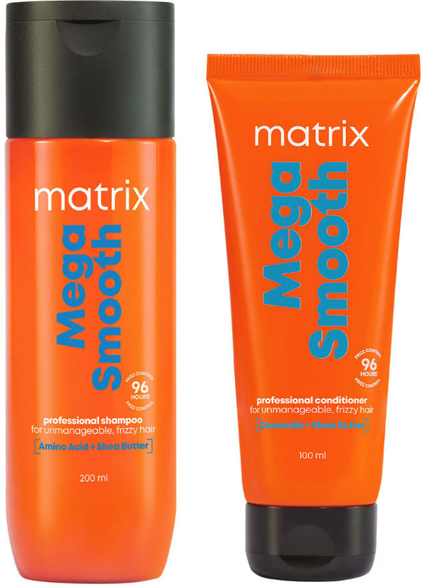 MATRIX Mega Smooth Combo for Frizzy Hair with Shea Butter and Amino Acid - 200 ml+100ml(2 Items in the set)