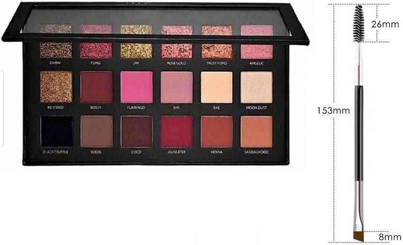 QEQEQ Rose Gold Eyeshadow Palette & Double Ended Eyebrow Brush