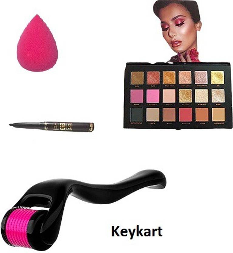 Key Kart Combo of kajal , derma roller , puff , eyeshadow palette Price