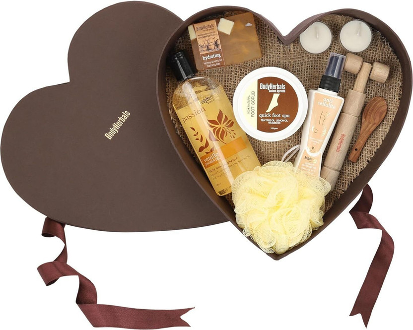 BodyHerbals BodyHerbals Everyday Rituals Set - Bath & Body Spa Hamper (Vanilla Shower Gel 200ml, Foot Scrub 25gms, Apricot Body Massage Oil 65ml, Honey & Almond Soap 100gms, Wooden Massager, Bath Puff, 2 Tea Lites) Bath Set & Kits, Sensual Bath, Skin Care Gifts, Body Care Gifts, Gifts for Men and Women, Gifts F - Flipkart Deal
