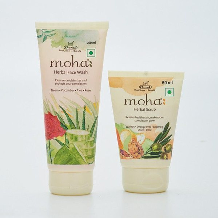 MOHA Herbal Facewash 200ml + Herbal Scrub | Deep Cleansing & Glowing Skin(2 Items in the set)