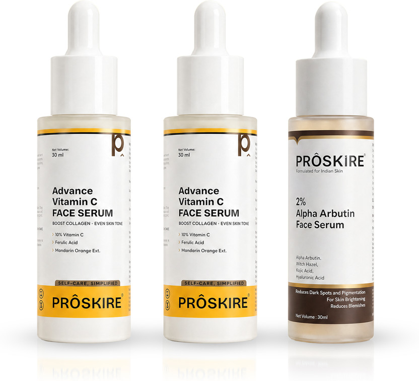 Proskire Advance Vitamin C Face Serum for Dark Spots, Pigmentation, Glow & Clear Skin(3 Items in the set)