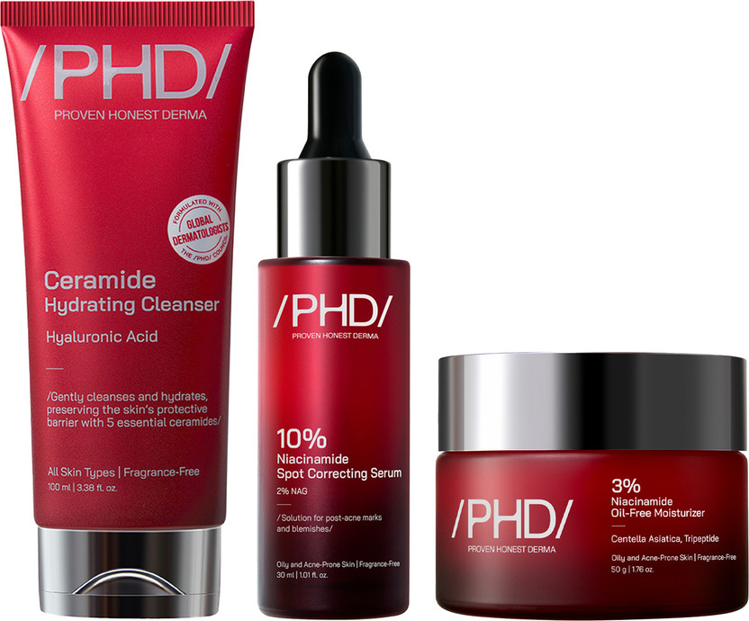 Proven Honest Derma PHD Oily Skin Essentials Kit | Complete Care Combo for Oil Control(3 Items in the set)