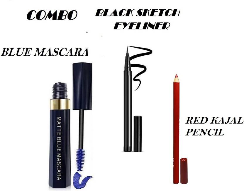 SEUNG COMBO FOR WOMEN: BLACK SKETCH EYELINER WITH RED KAJAL PENCIL