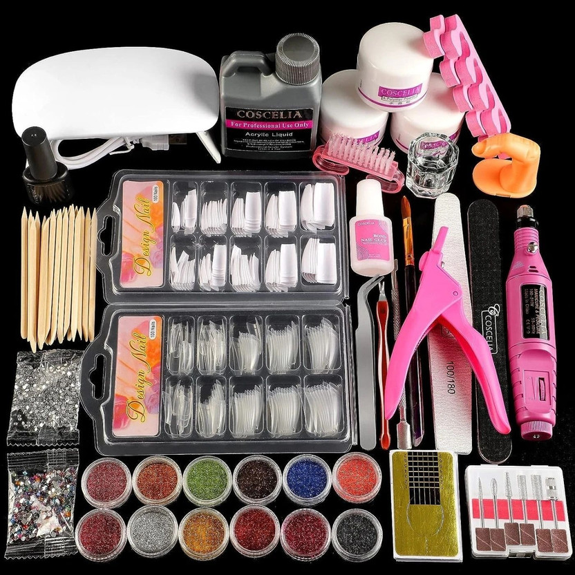 Proroop Acrylic Nail Kit,Monomer Liquid Set ,Nail Extension Tools Starter Kit (Multi)(24 Items in the set)