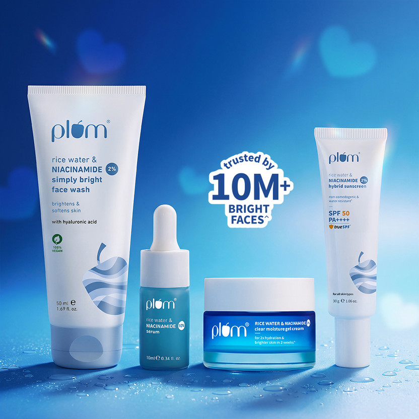 Plum Bestseller Niacinamide Skincare Combo – Brightening + Glow Boost & Oil-Free Hydration(4 Items in the set)