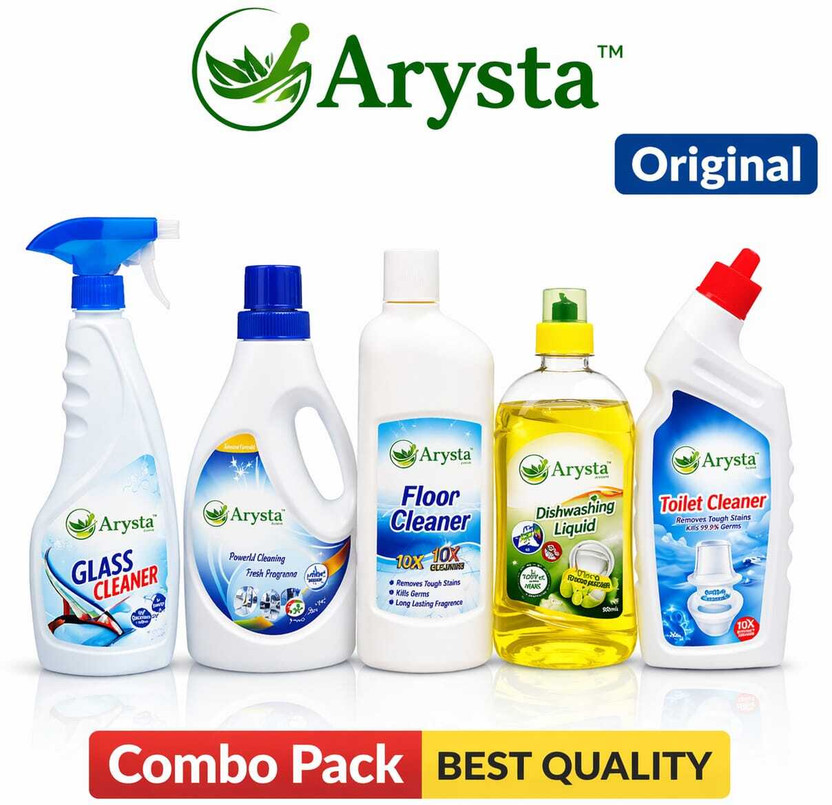 arysta arysta Home Cleaning Combo Pack | Floor Cleaner + Dishwash Liquid + Toilet Cleaner(2.5 L) - Flipkart Deal