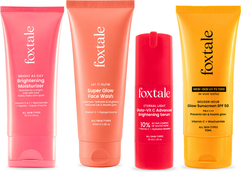 Foxtale Foxtale Radiant Glow Kit | CSMS Combo|Vitamin C & Gluta Routine for Brighter Skin(4 Items in the set) - Flipkart Deal