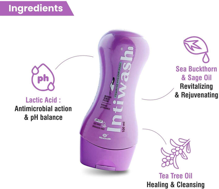 Intiwash Intimate wash hygiene wash for women prevents itching, pain, odour pack of 3 Intimate Wash(300 ml)