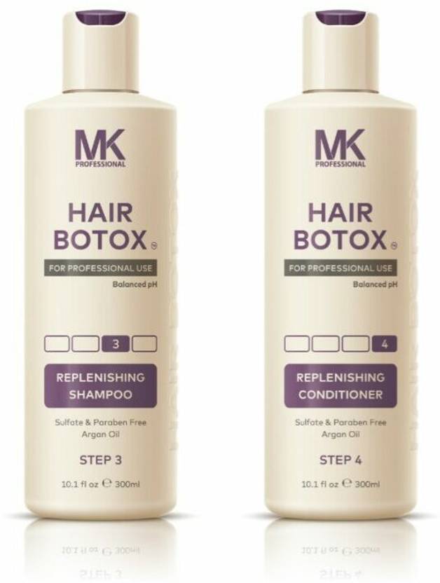 MK Professional Hair Botox Replenishing Shampoo + Conditioner Sulphate