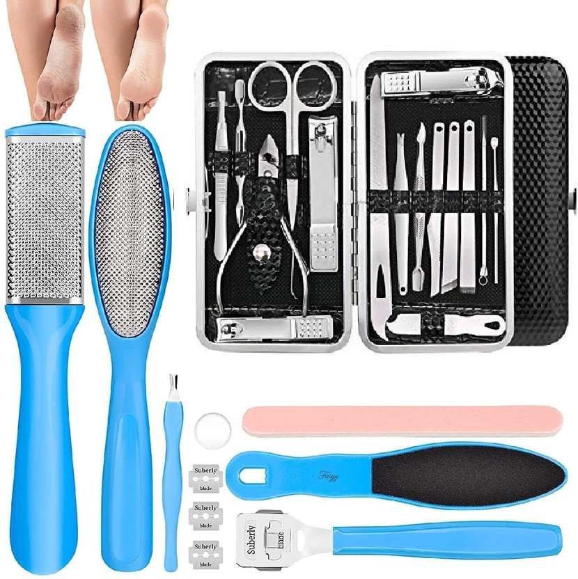 lanellie Professional Manicure Set Pedicure Tools Stainless Steel Foot Care Foot File(340 ml, Set of 23)