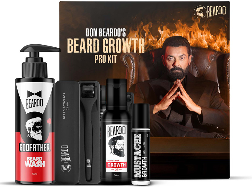 BEARDO BEARDO Don Beard Growth Pro Kit for Men-Growth Oil, God Father Wash, Activator, Roll on(4 Items in the set) - Flipkart Deal