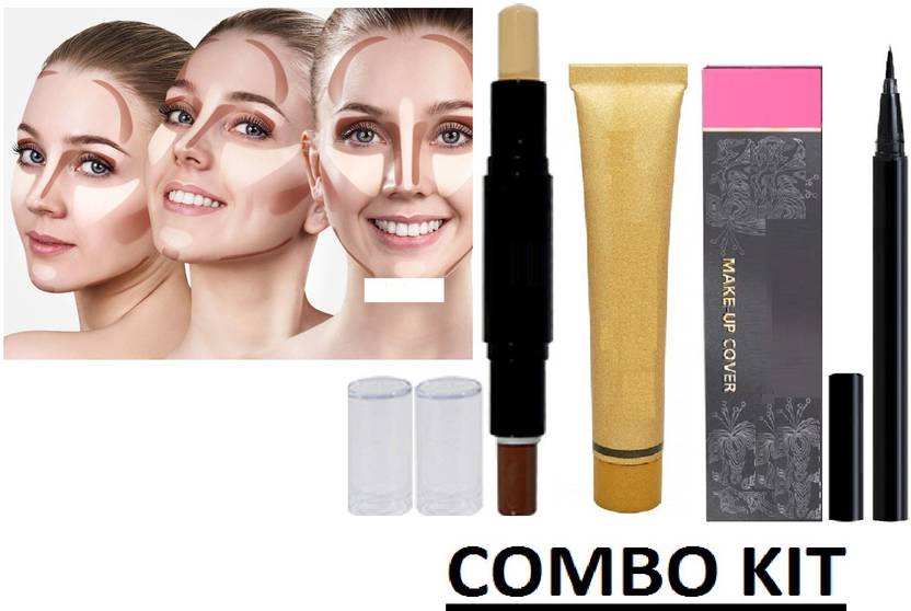 PRILORA CONTOUR STICK WITH FOUNDATION WITH SKETCH EYE LINER PACK OF 3