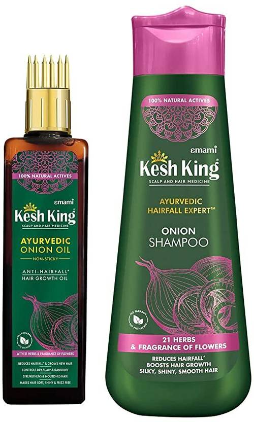 Kesh King Onion Oil, 100ml + Onion Shampoo, 300ml Price in India Buy