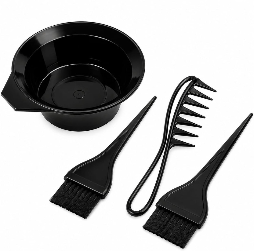 QEQEQ Hair Comb, Dye Brush and Mixing Bowl Hair Colouring Kit (Black)(1 Items in the set)