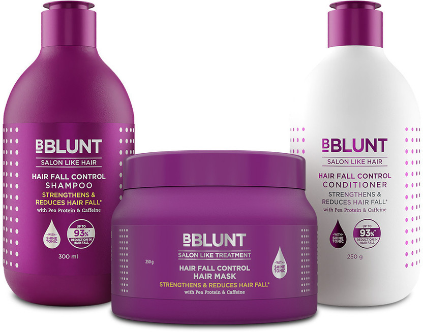 BBlunt Hair Fall Control Hair Mask 250 g + Hair Fall Control Shampoo 300 ml + Hair Fall Control Conditioner 250 g(3 Items in the set)