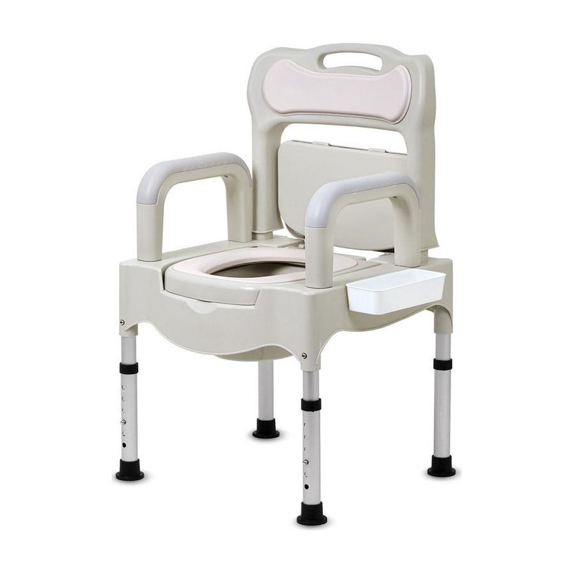 KosmoCare KosmoCare Aluminum Bedside commode Chair for Elderly and Handicap People Commode Chair(Beige)