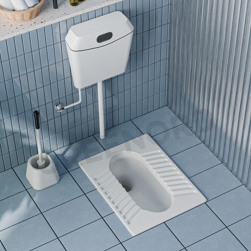 Greenord 20 Inch Indian Toilet Seat For Bathroom, Indian Commode (52x42x23 CM) Orrisa Pan OR-FT20 Indian Commode(White)
