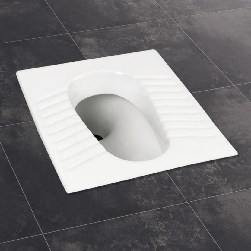 Glexero Premium Quality Super White Floor Mounted Indian Toilet Seat 20 Inch Indian Commode(White)