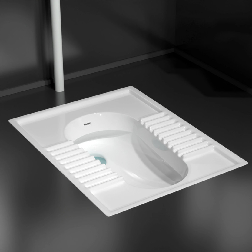 Ruhe Indian Toilet Seat For Bathroom, Indian Commode (23x18x12 CM) Orrisa Pan Toilet Indian Commode(White)