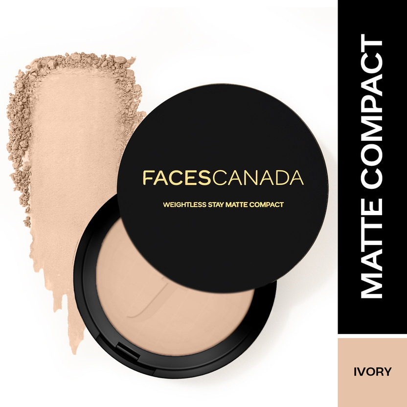 FACES CANADA Weightless Stay Matte Powder | Oil Control Compact(Ivory, 9 g)