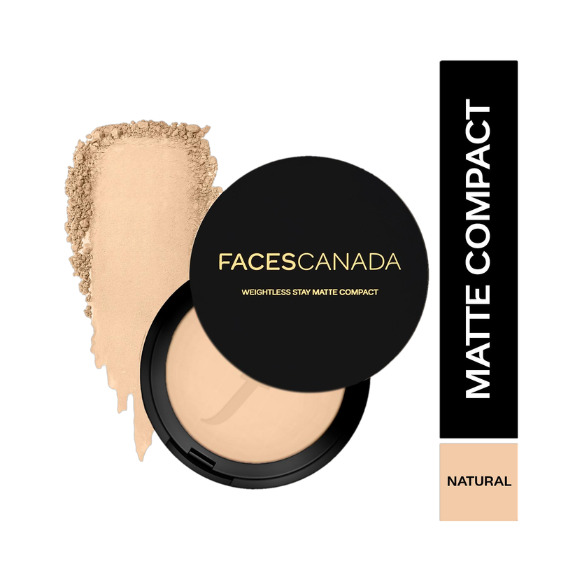 FACES CANADA Weightless Stay Matte Powder | Oil Control Compact(Natural, 9 g)