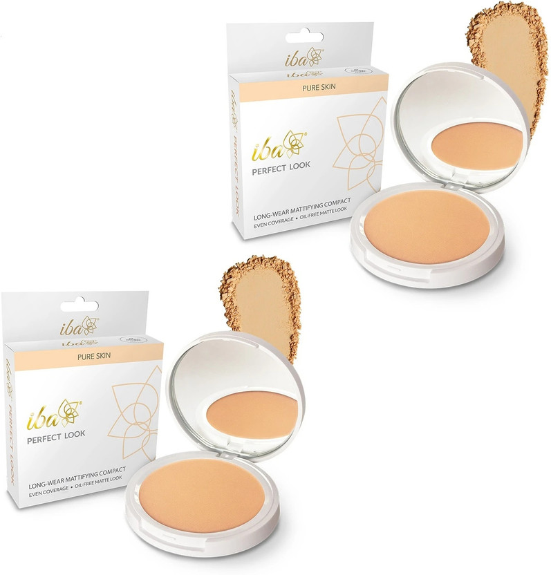 Iba Iba Perfect Look Long Wear Mattifying Compact (Pack of 2) Compact(Snow White, 9 g) - Flipkart Deal