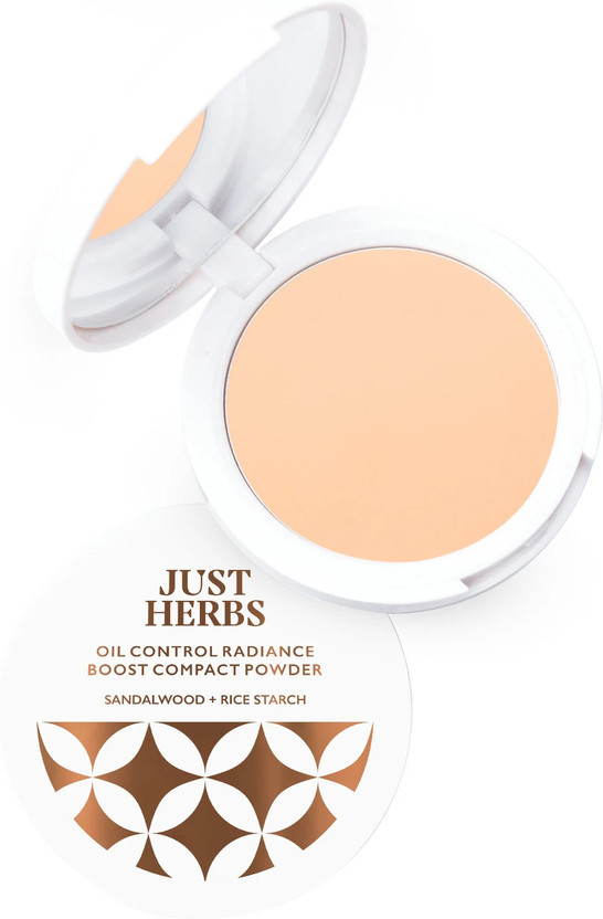 Just Just Herbs Oil Control Radiance Boost Compact Powder With Sandalwood For All Skin Types Compact(Natural, 9 g) - Flipkart Deal