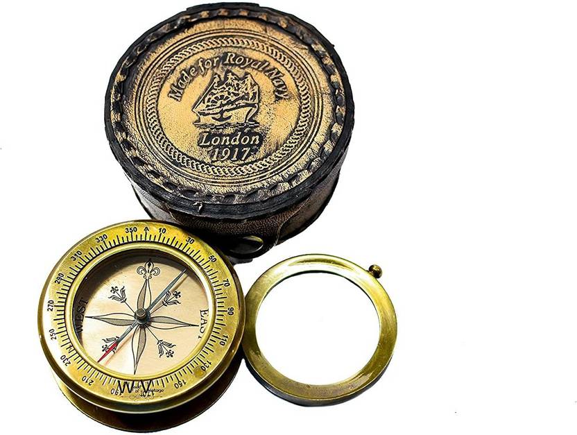 ATG Royal Brass Compass, Copper Dial with Inbuilt Magnifying Glass