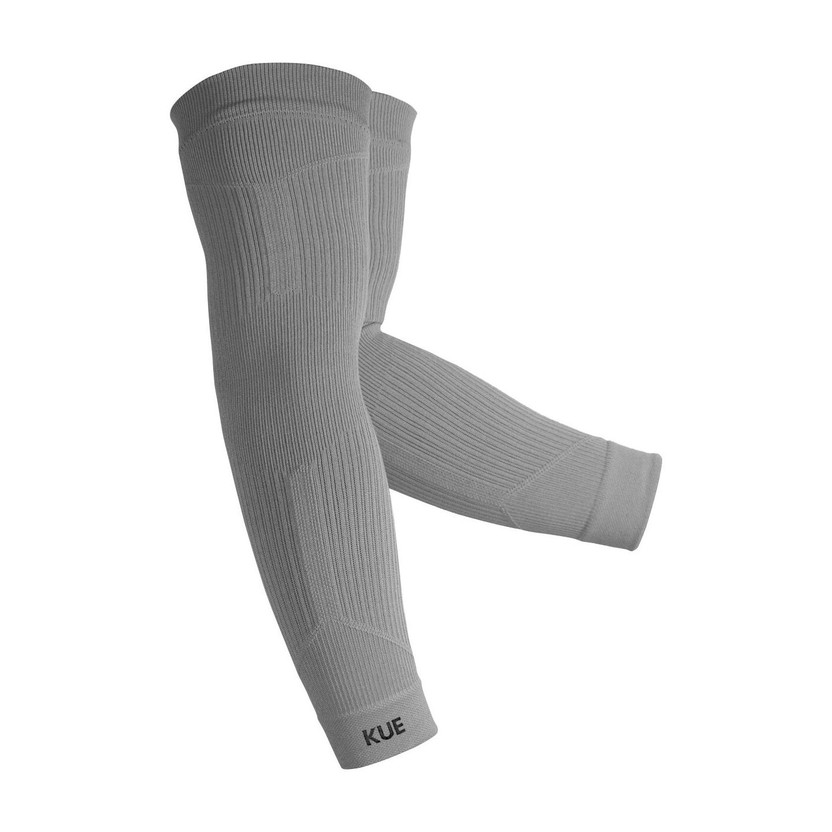 KUE Compression Arm Sleeve for UV protection,Cricket,Biking Black 1 Pair Men, Women Compression(Grey Full Sleeve)
