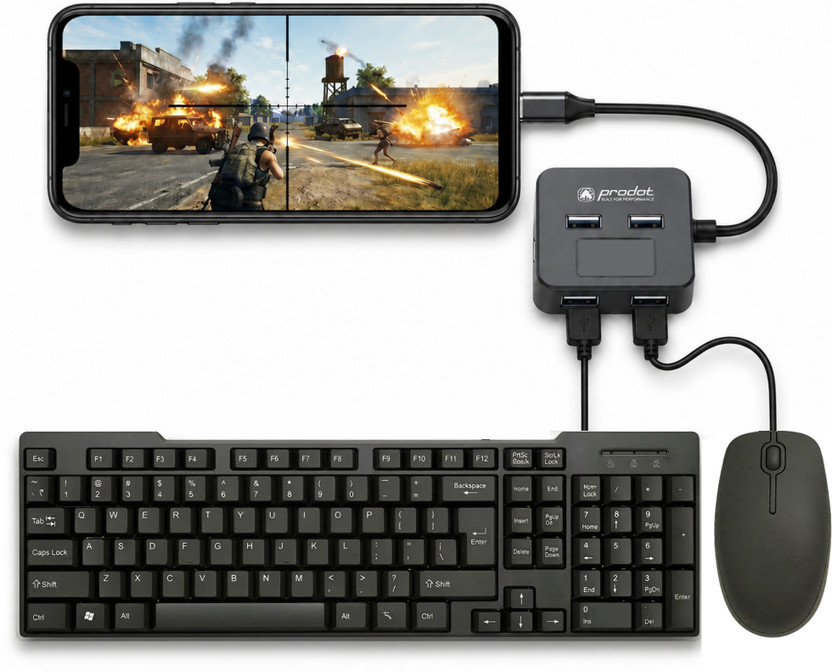 Henture Henture Keyboard Mouse Combo with OTG USB Hub for Mobile, Laptop & Tablet | Plug & Play Combo Set(Black) - Flipkart Deal