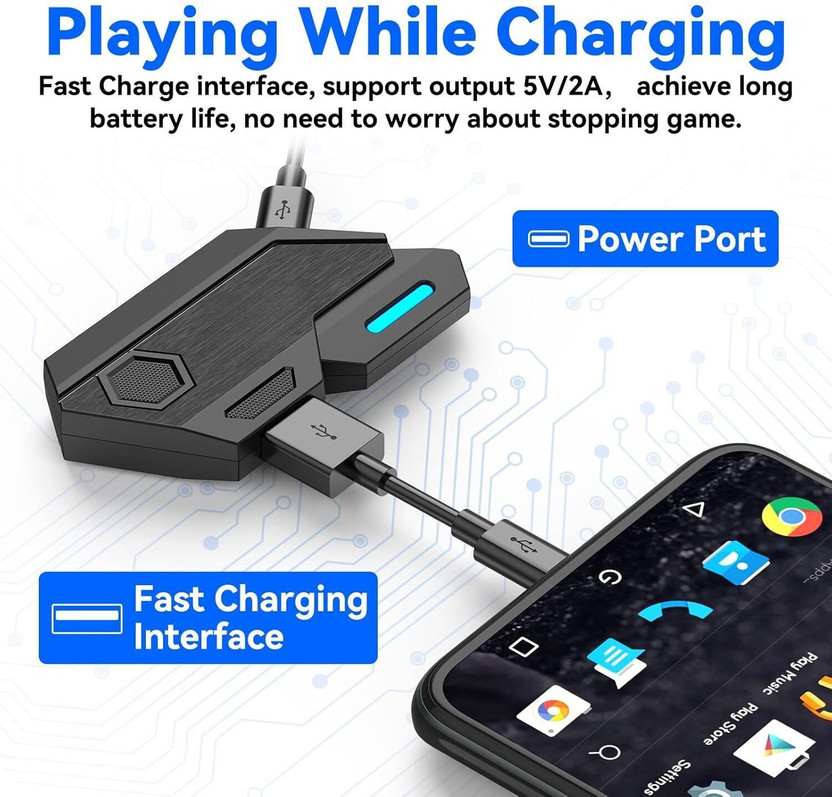 ADVANCE GADGETS Professional Mobile Gaming Combo Set One Hand RGB Keyboard and High Precision Combo Set Designed for Gaming(Black)