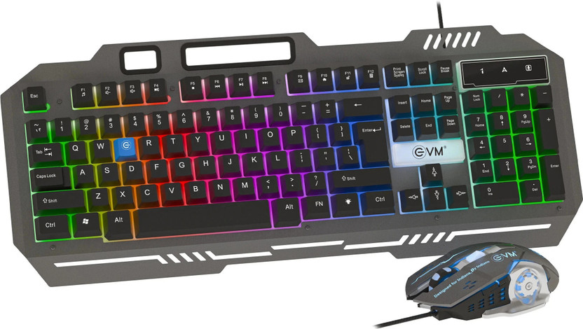 EVM EnClaw WDKM-612 Combo Set Designed for Gaming(Grey & Black)
