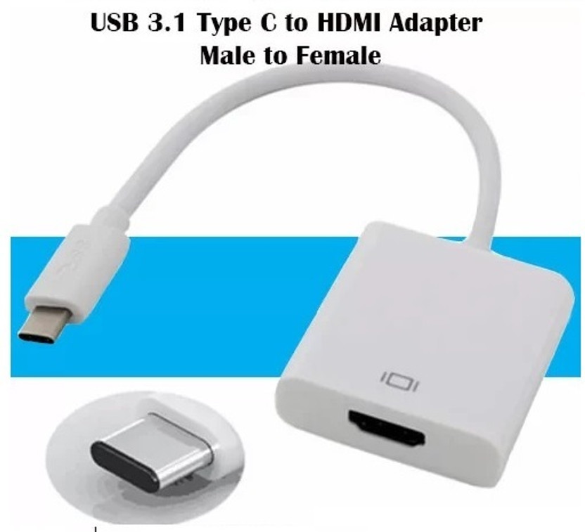 BALRAMA USB Type C to HDMI USB Male to Female Display Port DP Converter Cable Adapter Combo Set Designed for Gaming(Silver White)